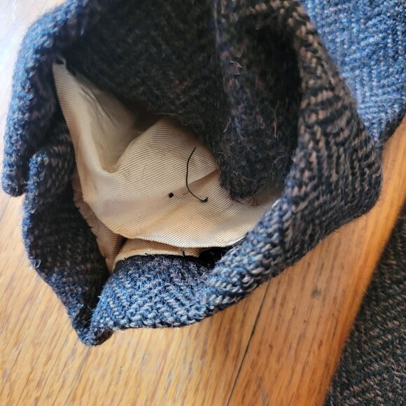Harris Tweed Handwoven Wool Blazer Jacket Sears Herringbone Gray Sports Coat - Picture 8 of 12